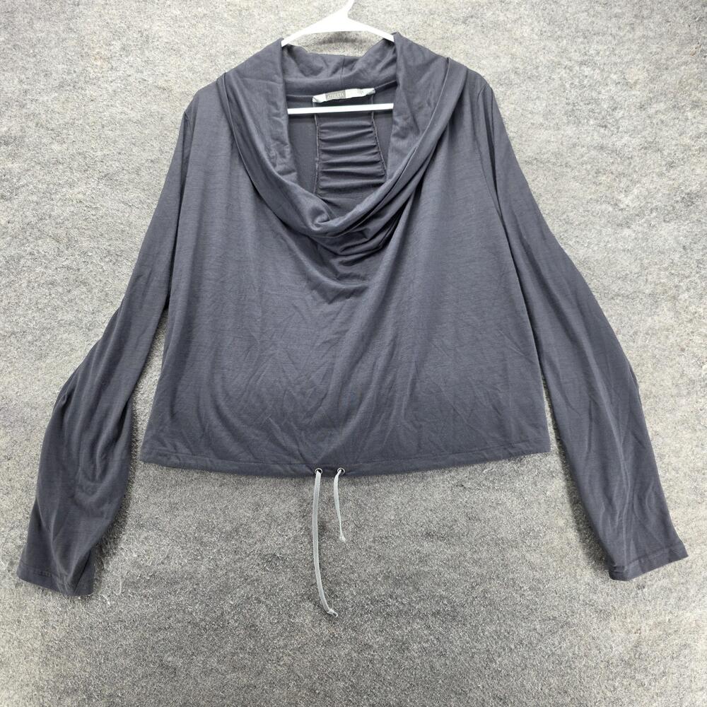 Athleta Pullover Womens L Gray Cowl Neck Lightweight Wool Blend Relaxed